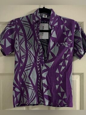 Missing Polynesia- Kids' Purple Button-Down Shirt